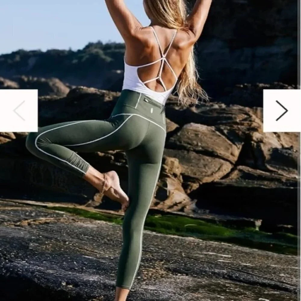 Free People Movement You're a Peach Leggings Green Size XS - Picture 1 of 11